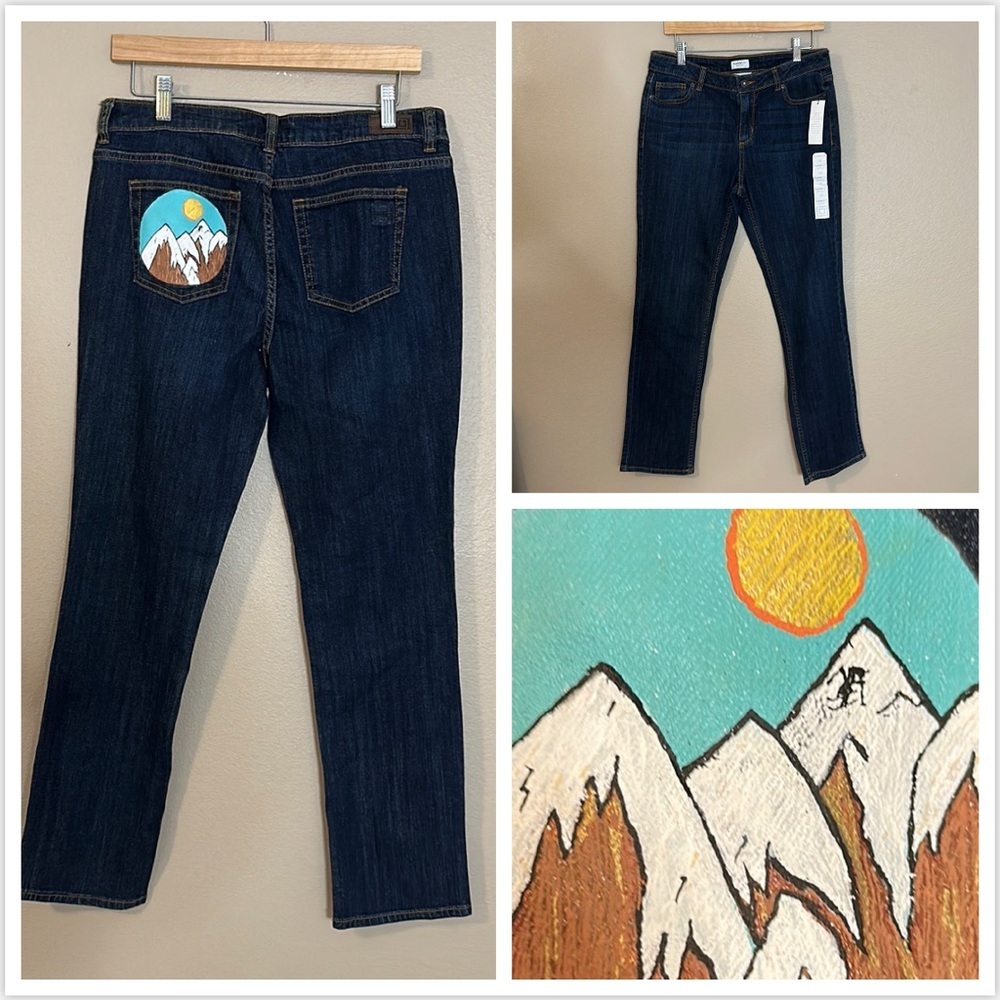 Aspen Vacation Classic Fit Straight Leg Blue Jeans Size 10 SKI!